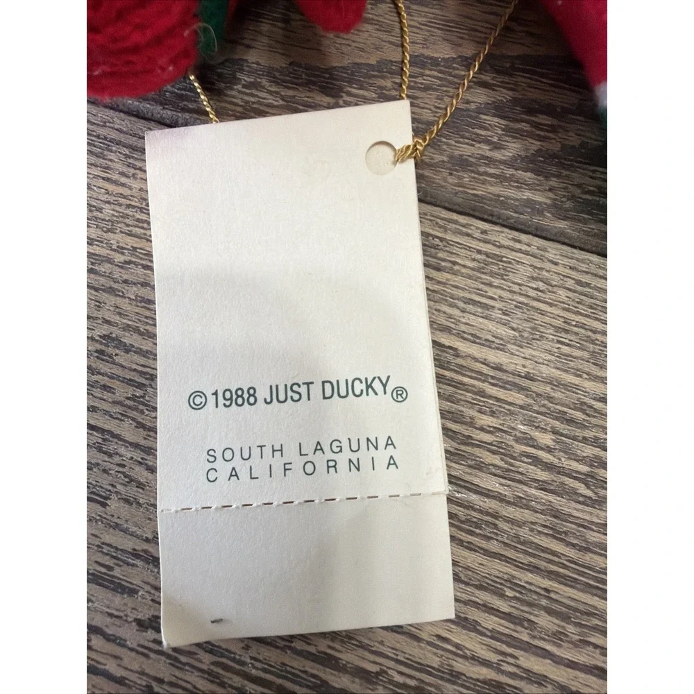 VTG 1988 Just Ducky & Cat‎ Stockings Mittens Christmas Ornaments Nostalgic